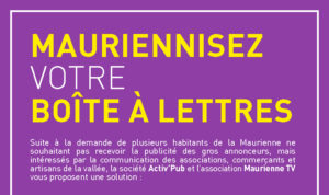 Mauriennisez-vous boite à lettre Maurienne Activ pub AL Savoie Maurienne TV